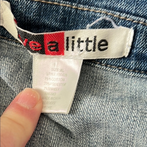 Live a Little Blue Denim Jacket Size XL - Picture 3 of 5